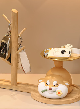 2025年新款柴犬创意钥匙收纳盒玄关装饰家居摆件入户送礼高雅时尚