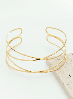 亚马逊欧美跨境镂空多层交叉时尚夸张个性臂环开口可调节手镯