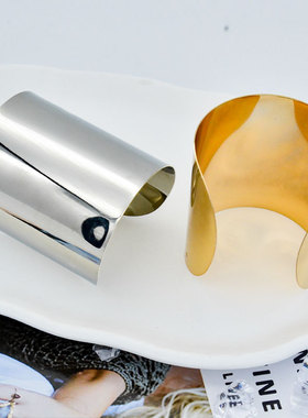 亚马逊热卖爆款时尚百搭简约手饰光面手镯质感金属开口级感小众