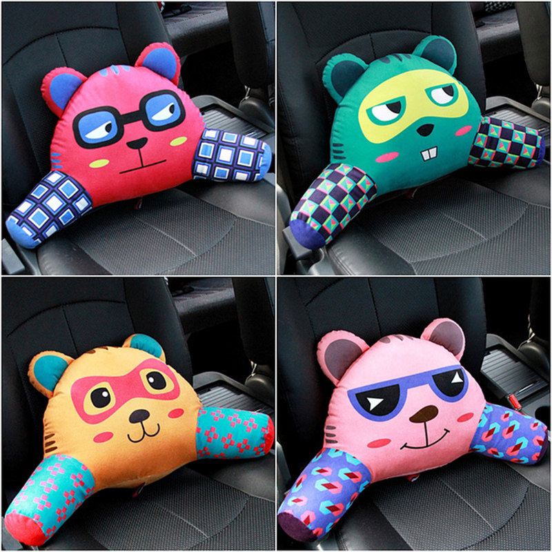 卡里努努猫咪卡通汽车腰靠护腰靠垫车载靠背垫车用腰枕车内腰垫,淘宝优惠券,粉丝福利购,淘宝优惠卷