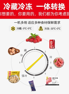 星星冷藏冷冻展示柜单温冰柜商用家用卧式冷柜玻璃门饮料雪糕柜