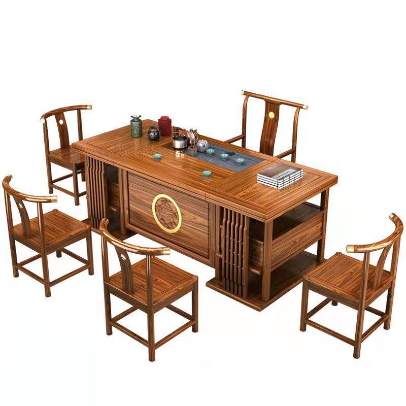 印尼花梨木茶桌实木茶桌椅组合新中式全套自动烧水一体功夫泡茶桌 - 图3