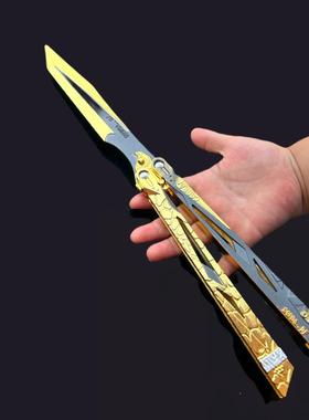 三角洲游戏周边大号影锋蝴蝶刀加重版金属工艺品摆件玩具刀礼物
