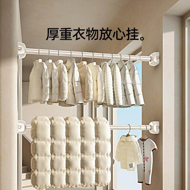 比人晾衣杆阳台家用衣柜挂衣杆浴帘吊杆伸缩一根免打孔墙上不锈钢,淘宝优惠券,粉丝福利购,淘宝优惠卷