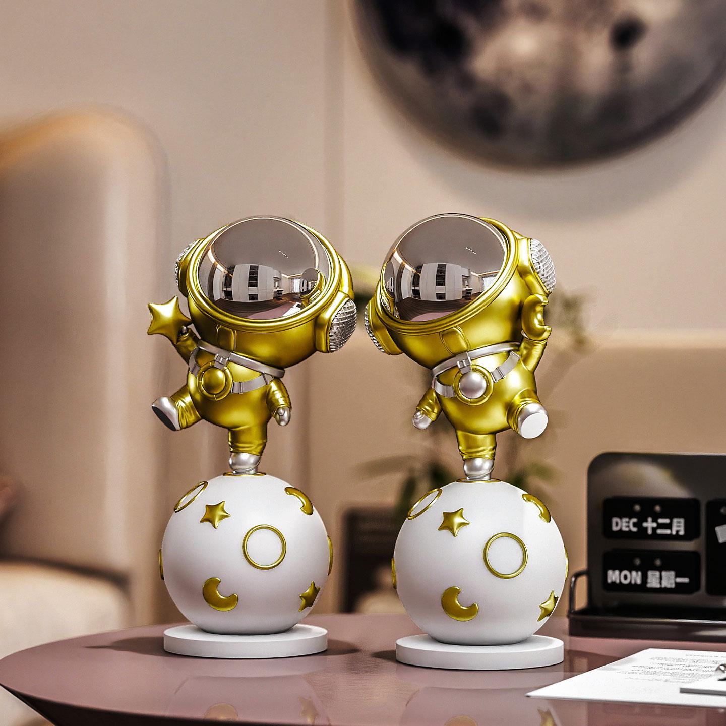 太空人太空人桌面摆件电视柜酒柜儿童房书桌高级感装饰品生日礼品 - 图2