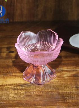 琉璃莲花供水杯佛堂中式法器净水杯佛前摆件七色供台中式佛具