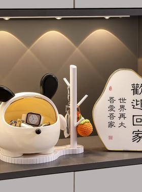 墩墩狗入户玄关钥匙收纳盒门口进门摆件置物架客厅电视鞋柜装饰品