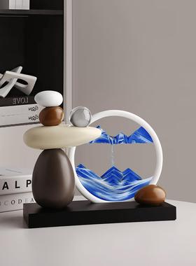 贝汉美时来运转流沙画摆件轻奢高档高级感小众客厅电视柜酒柜装饰