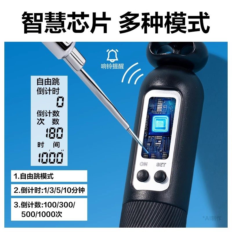 得力安格耐特FT144电子计数计时钢丝跳绳训练比赛可调节学生中考,淘宝优惠券,粉丝福利购,淘宝优惠卷