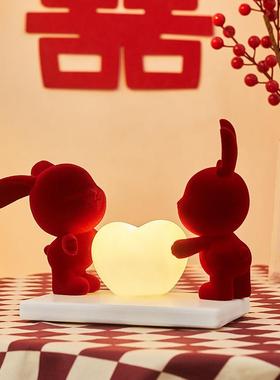 兔子长明灯结婚礼物送新人高档实用小众高级新婚朋友实用婚房床头