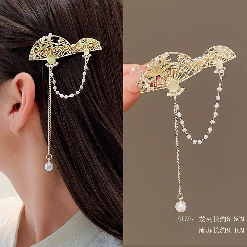 复古鸭嘴夹古风边夹女新中式汉服马面裙感流苏发夹盘发配饰,淘宝优惠券,粉丝福利购,淘宝优惠卷