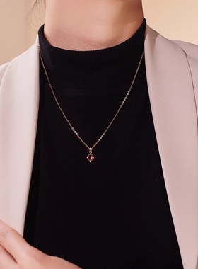 法式复古金胭玺项链送女友小众