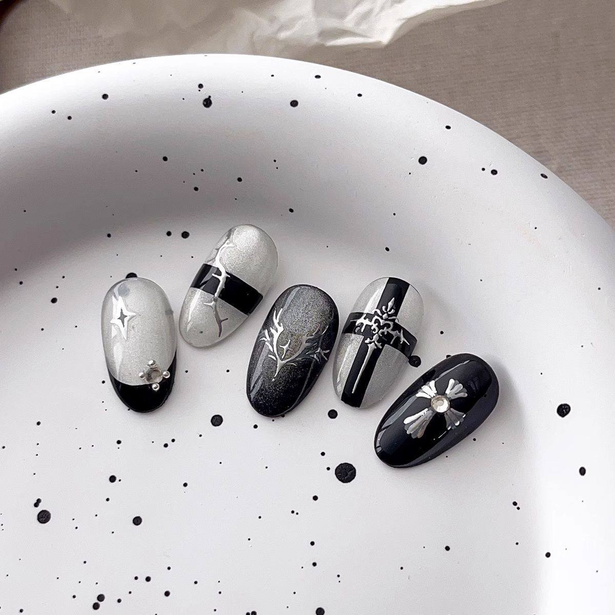 新款 烫金十字架羽翼防水背胶 高感烫银荆棘之心美甲贴纸咕卡平板,淘宝优惠券,粉丝福利购,淘宝优惠卷