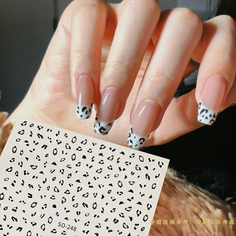 秋冬美拉德豹纹美甲贴纸显白辣妹性感小豹纹指甲贴纸防水带背胶,淘宝优惠券,粉丝福利购,淘宝优惠卷