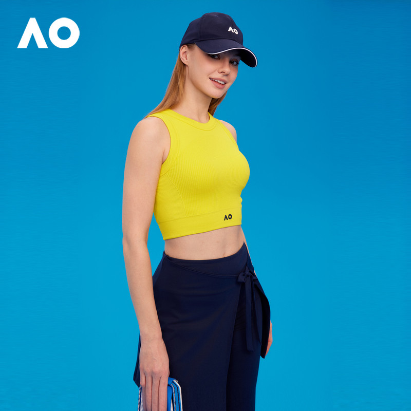 AO澳网运动背心春季款透气排汗百搭短款无袖修身露腰网球运动背心,淘宝优惠券,粉丝福利购,淘宝优惠卷