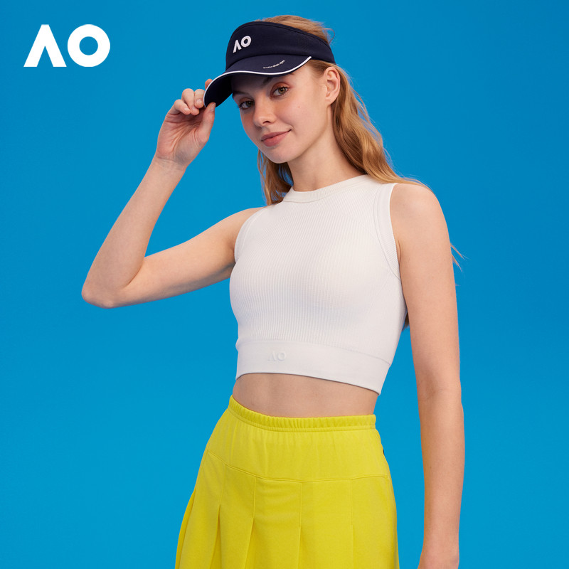 AO澳网运动背心春季款透气排汗百搭短款无袖修身露腰网球运动背心,淘宝优惠券,粉丝福利购,淘宝优惠卷