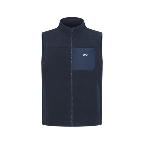 AO澳网秋冬新款立领百搭摇粒绒梭织运动马甲男网球高尔夫户外上衣 - 图3