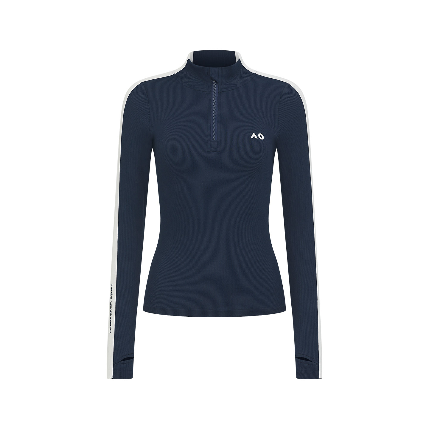 AO澳网撞色半拉长袖运动卫衣女网球服25秋冬新品短款半拉链外套,淘宝优惠券,粉丝福利购,淘宝优惠卷