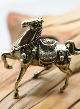 新品黄铜马上有钱 纯铜复古配饰马到成功铜马小挂饰铜饰精品