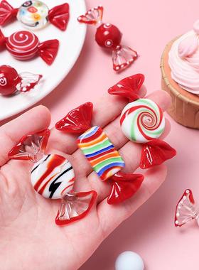 创意新款玻璃摆件简约办公室桌面糖果摆件客厅装饰玻璃家居装饰品