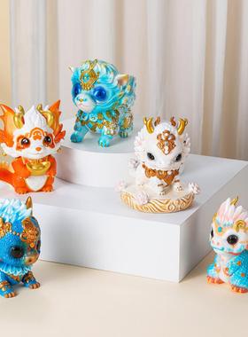 2024龙年吉祥物公仔树脂仿真龙生肖娃娃摆件公司年会定制礼品