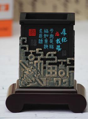笔筒摆件办公室桌面炭雕书房教师节送老师实用谢师商务礼品纪念品