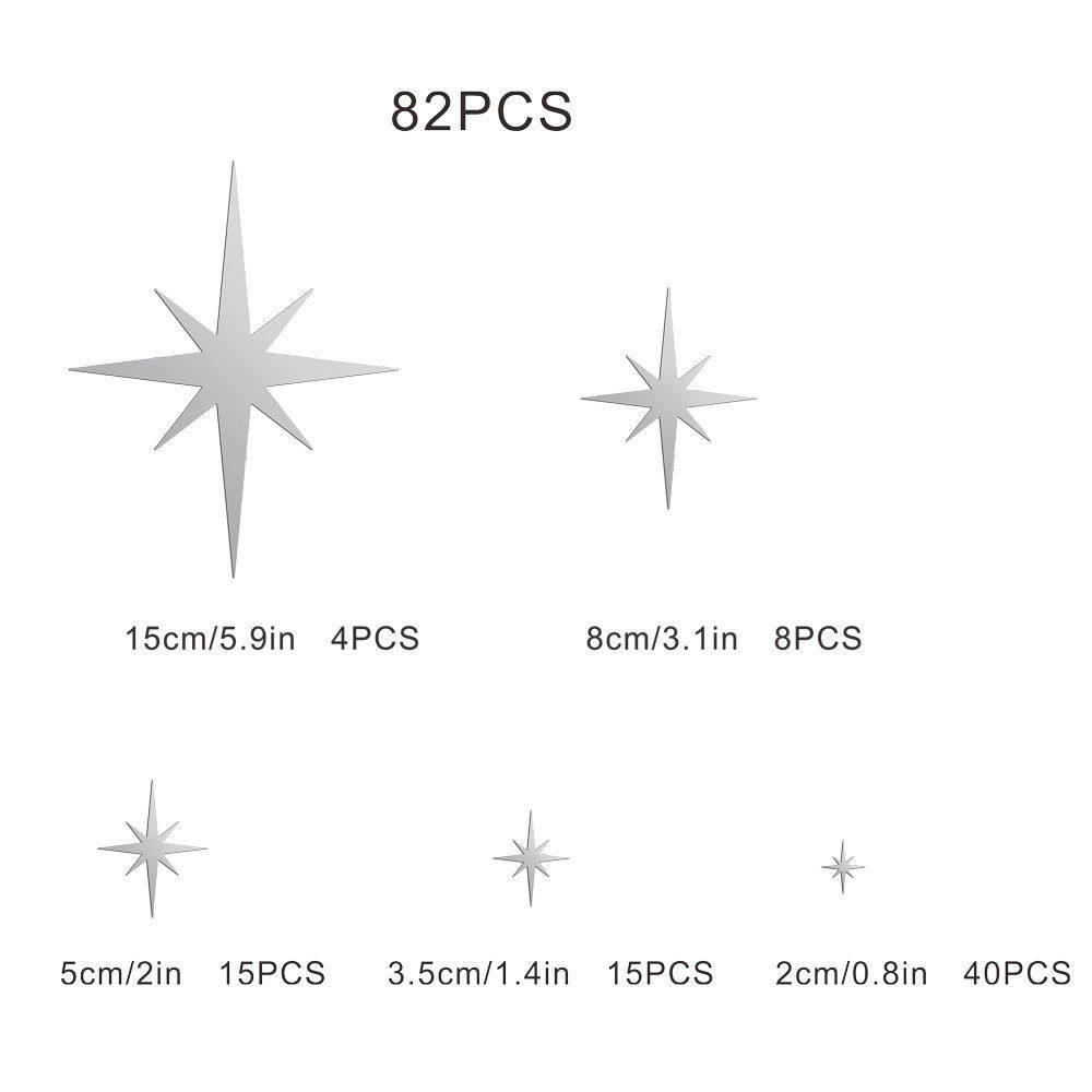 HY001亚马逊星光镜面亚克力墙贴3d儿童房幼儿园家居装饰防水自粘,淘宝优惠券,粉丝福利购,淘宝优惠卷