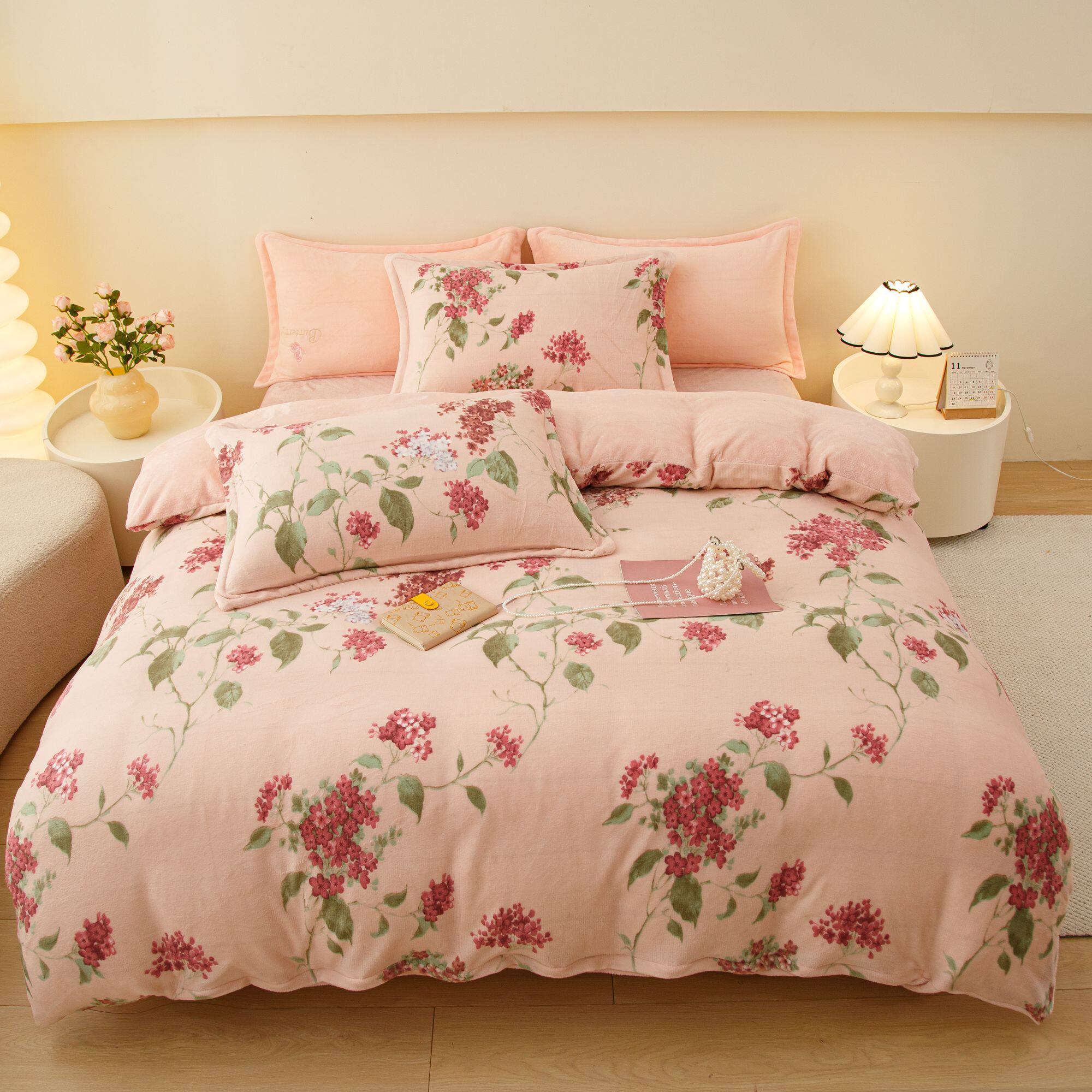 牛奶绒四件套加绒床单被套冬天法兰绒被罩单件水晶绒珊瑚绒四件套