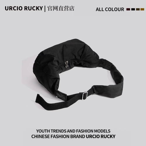URCIO RUCKY慵懒风尼龙包女2025新款斜挎饺子包百搭大容量单肩包 - 图1