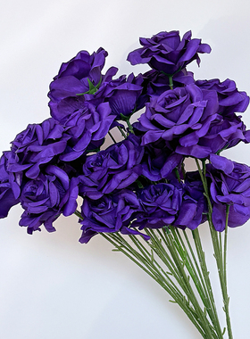 假花仿真花摆设紫色莫奈花园装饰花束仿生轻奢高级感逼真拍照道具