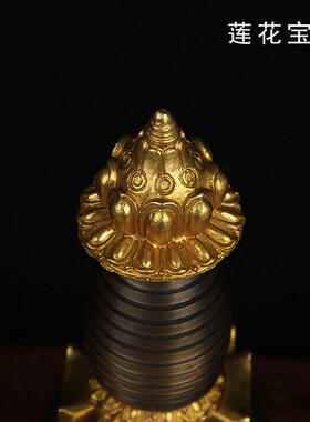 极速尼泊尔工艺黄铜噶当塔舍利塔菩提塔摆件供佛R奉宝塔可打开藏