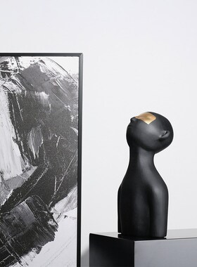 新品现代简约抽象l人物摆件客厅电视柜样板房间玄关创意艺术雕塑