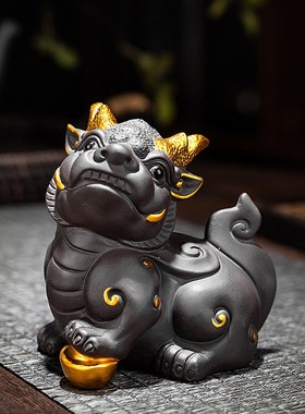 貔貅家用茶几桌面摆件创意手工客厅办公室玄关家居装饰品茶宠茶玩