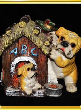 【包邮】夏洛克家居 树脂艺术摆件生肖礼品8种可爱狗狗储钱罐