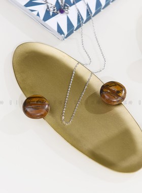 印度手工纯铜宝石装饰椭圆托盘装饰盘收纳盘 首饰盘摆件 干果盘