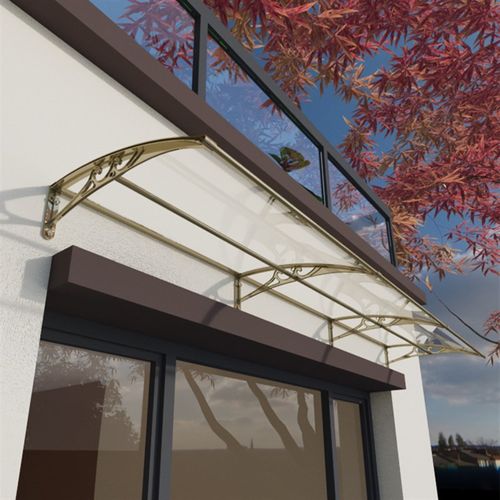 家用防雨挡板门头雨搭户外铝合金屋檐雨棚露台窗户阳台遮阳遮雨棚 - 图1