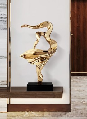 玄关高端摆件客厅现代轻奢壁龛装饰品电视柜旁边高级抽象落地雕塑