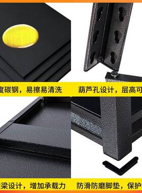 厨房置物架落地微波炉架收纳台面架烤箱储物架家用橱柜碗盘两层架