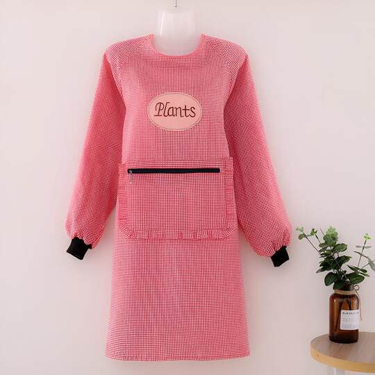 家居围裙长袖罩衣纯棉反穿衣成人女厨房做饭防油围兜