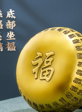 极速葫芦摆件f黄铜开盖开口空心大葫芦客厅玄关卧室办公室开业工