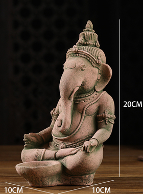 极速泰国工艺品创意沙p雕砂石象鼻神摆设泰式家居桌面装饰禅意财