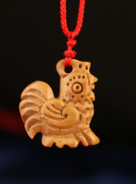 极速十二生肖吊坠桃木12属相鸡项链男女士木质随身饰品Y守护平安