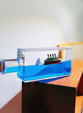 极速[邂逅海洋的魅力]漂流瓶摆件游轮流体船O桌面摆件创意男生日