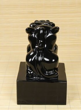 黑曜石色貔貅印章摆件皇帝玉玺皮丘大印摆饰礼书房篆刻玉玺可刻字