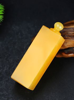 原石黄玉私人个印章姓名书