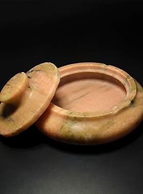 云石天然大理石防摔圆形烟灰缸