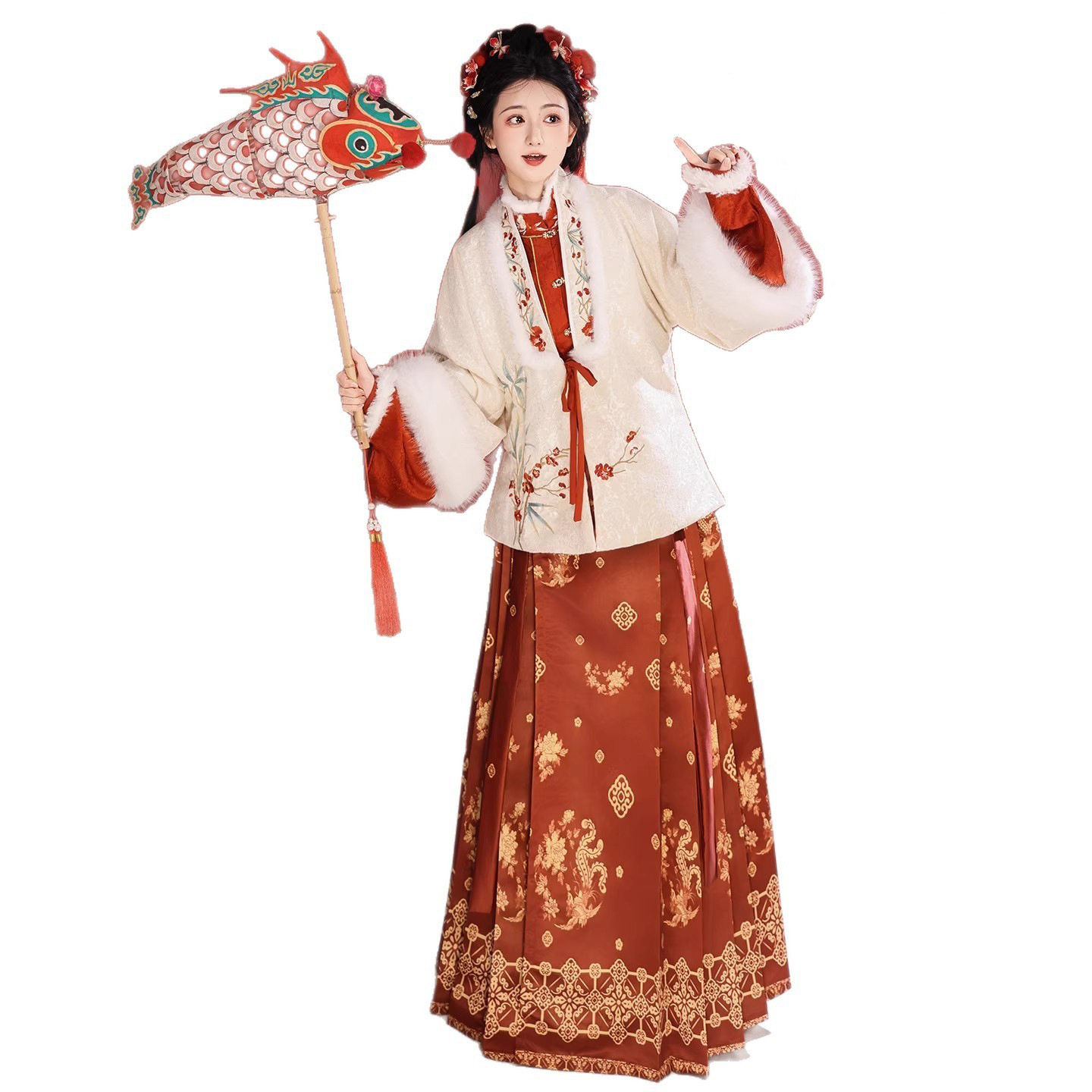 原创明制汉服女2025新款中国风冬季短袄内搭马面裙加绒拜年服古装,淘宝优惠券,粉丝福利购,淘宝优惠卷