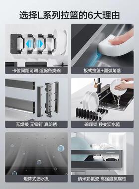 悍高橱柜拉篮双层F77JH7JS抽屉04不式钢锈房厨收纳调味篮碗碟篮碗