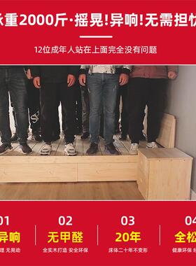 实木床15AAB米松木双人床1济.米简.约经型8出租房1m简易单人床厂