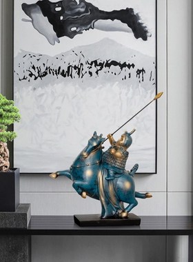 办公室装饰摆件q版兵马俑骑兵人物家居房间桌面玄关乔迁新居礼品